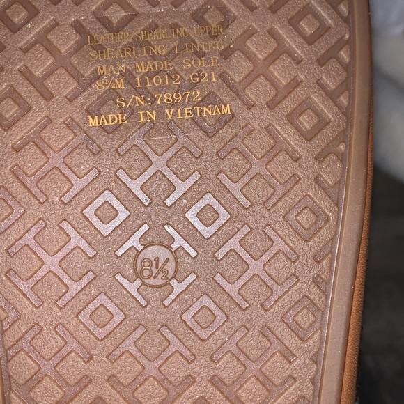 NIB TORY BURCH COLEY SLIPPER SHEARING LINED NATURAL SUEDE & LEATHER - Picture 10 of 10